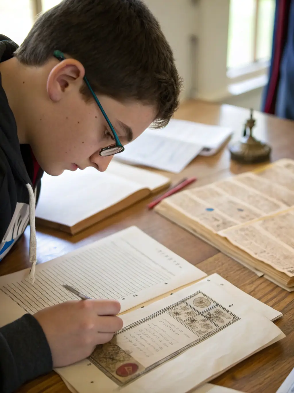 A detailed image of a museum curator carefully examining and cataloging a newly acquired artifact, highlighting the museum's commitment to research.