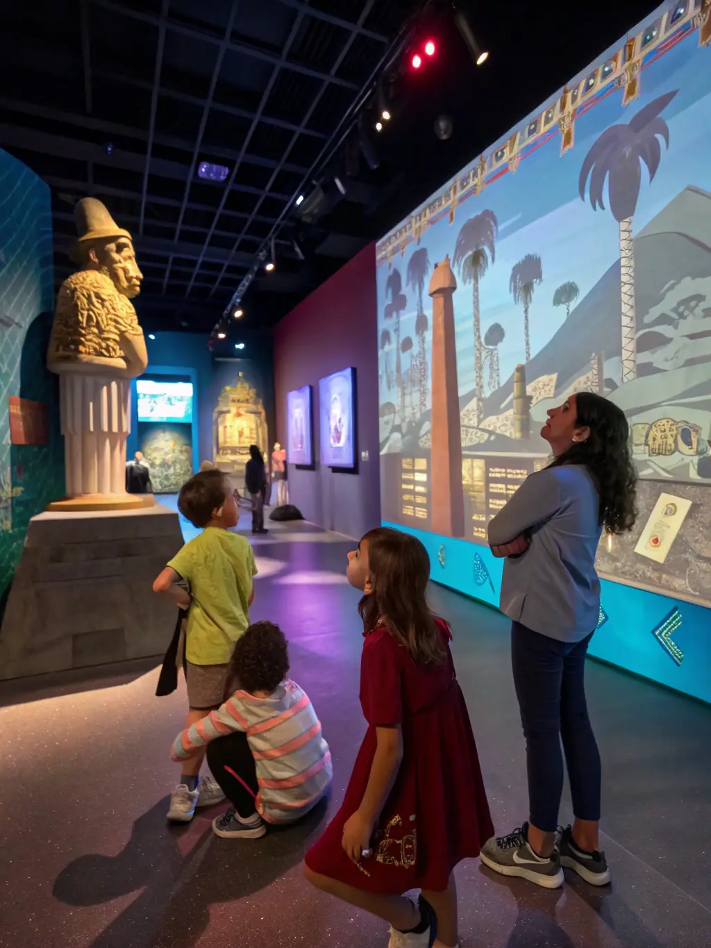 A photograph of children participating in an interactive exhibit at the Musée d'Angoulême, showcasing hands-on learning and engagement with art.